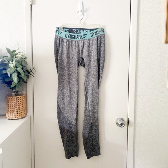 Gymshark Pants - GYMSHARK Gray Charcoal Marl Dusky Teal Flex Leggings Size Large